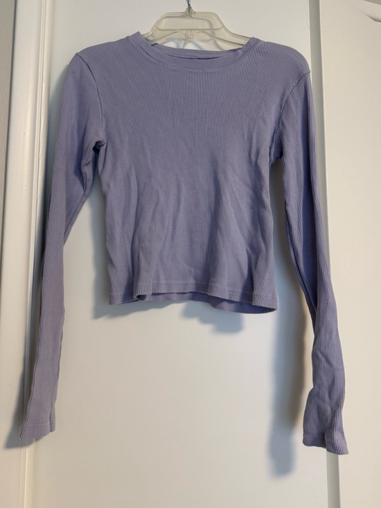 Brandy Melville Tops - Brandy Melville Long Sleeve Ribbed Crew Neck Top - Lavender